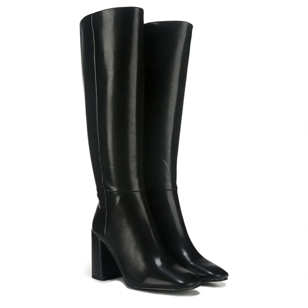 Madden Girl Black Heeled Knee High Boots (Size 6) - Picture 8 of 8